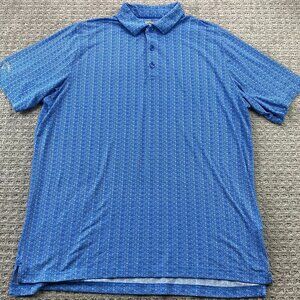 Callaway Golf Shirt Men Large L Blue Floral All Over Opti-DRI Golfer Activewear